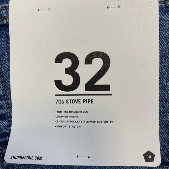Re/Done 70s Stove Pipe Jeans NEW - Picture 15 of 15